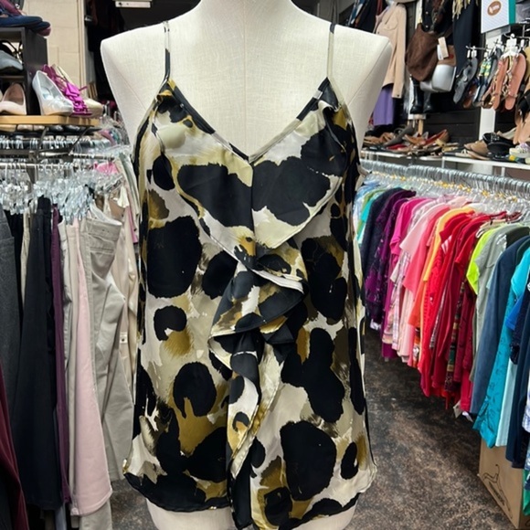 CAbi tan black and cream spaghetti strap tank size small - Picture 1 of 4